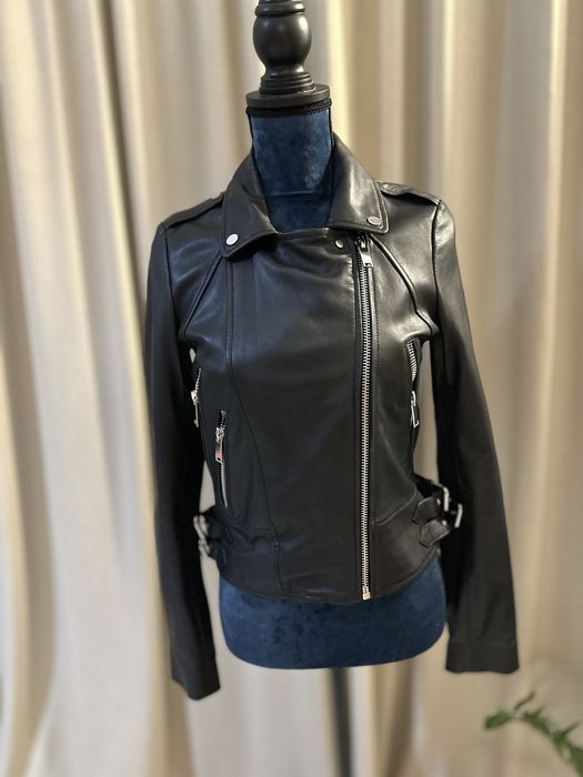 Jacheta din piele naturala Zara