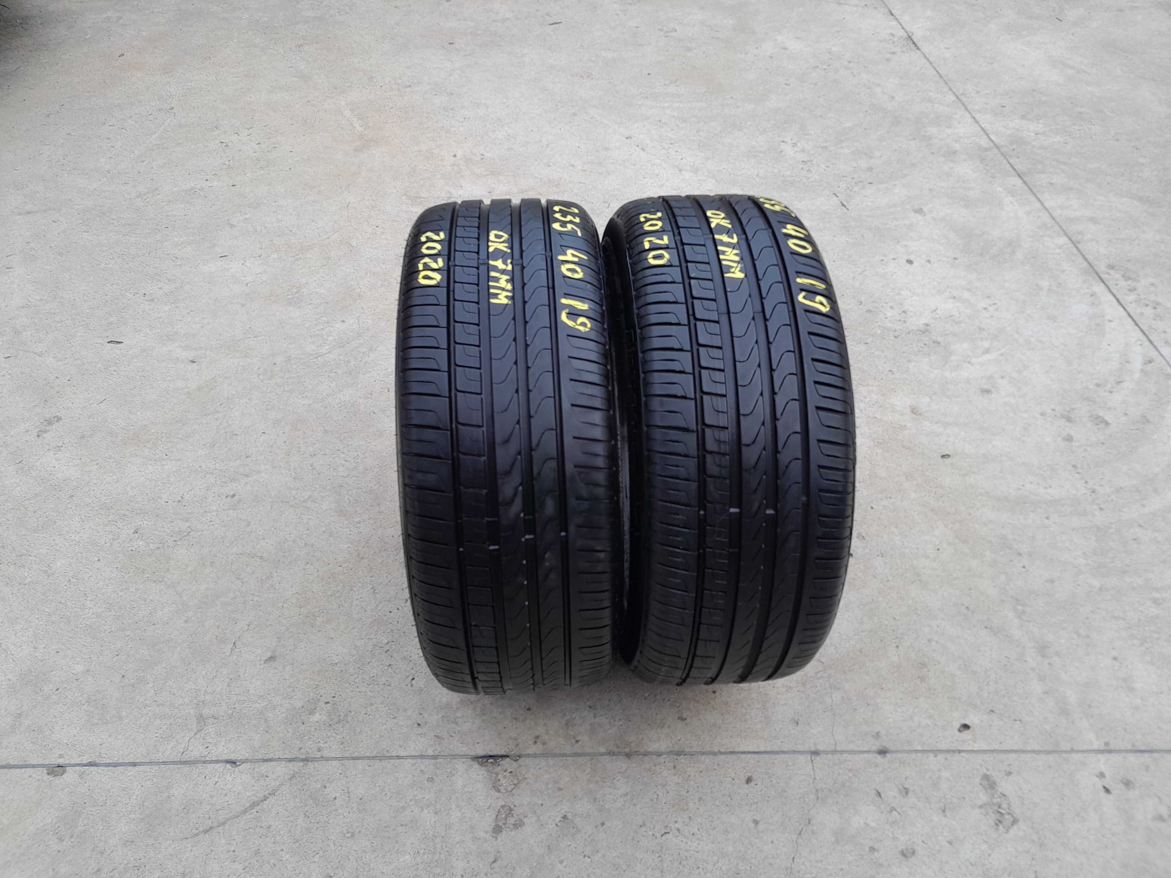 Doua anvelope vara 235 40 19 pirelli cinturato P7 cu 7 mm dot 2020