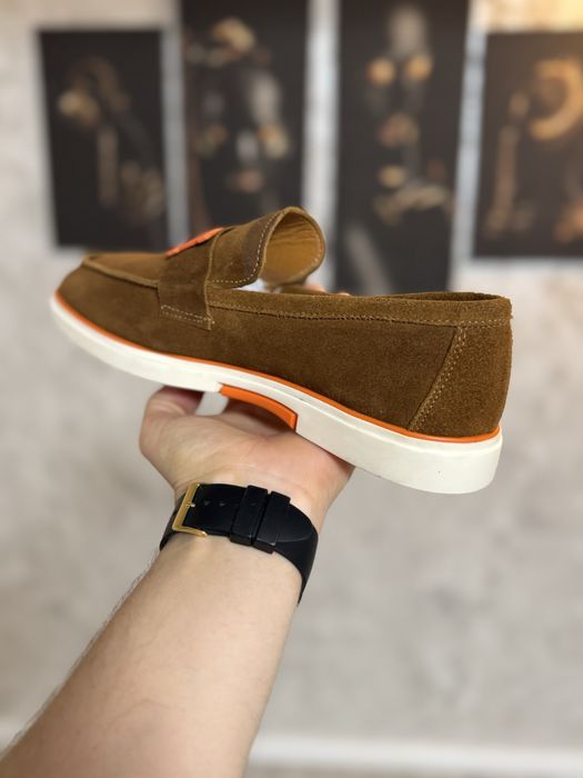 Espadrile/Mocasini Barbati H E R M E S Brown Din Piele!
