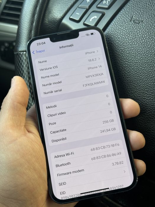 iPhone 14 • 256 GB • 85% bateria