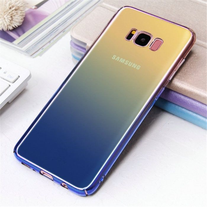 Husa Samsung Galaxy S8 Plus, Gradient Color Cameleon Albastru-Galben