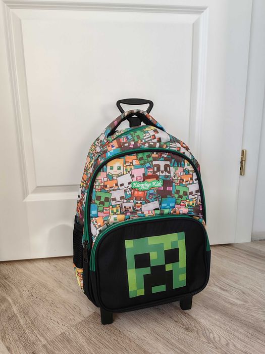 Ghiozdan tip troler cu roți, MINECRAFT