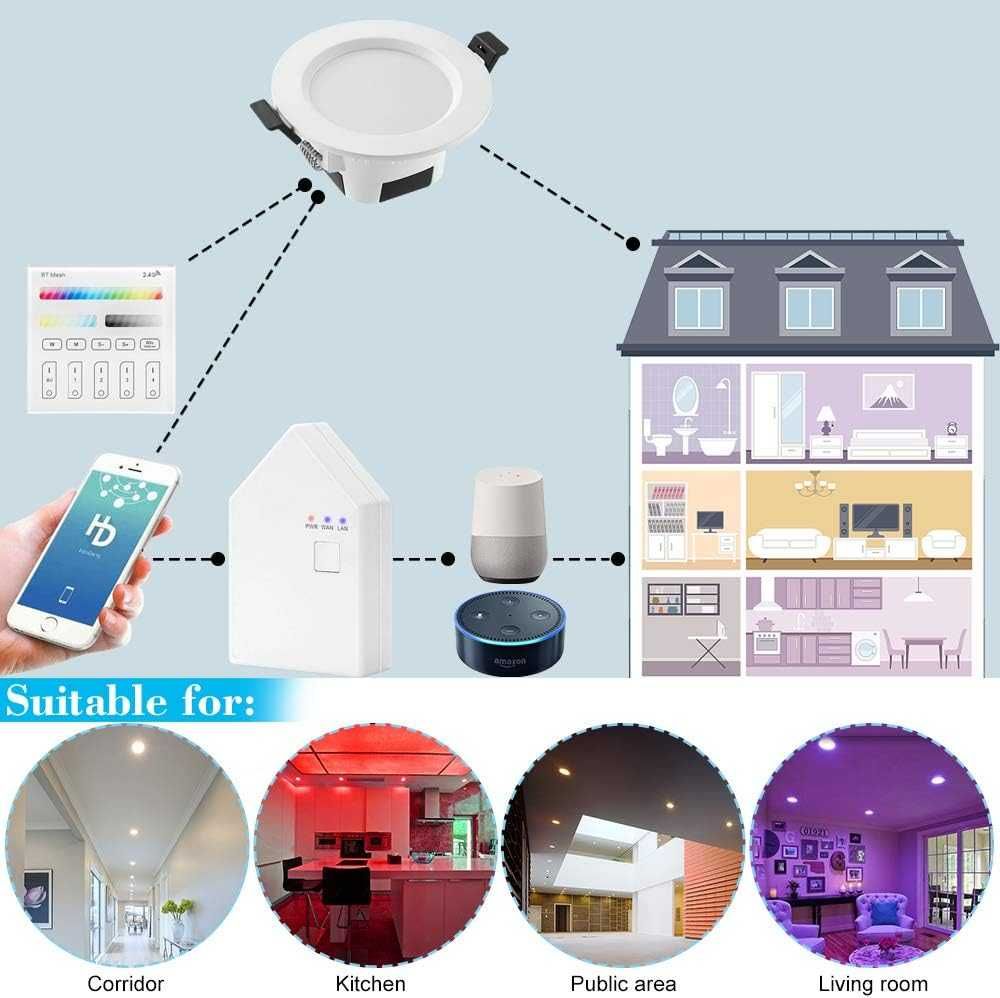 Spoturi LED 9W,Plafoniere încastrate WiFi Bluetooth Mesh RGBCW RGB Alb