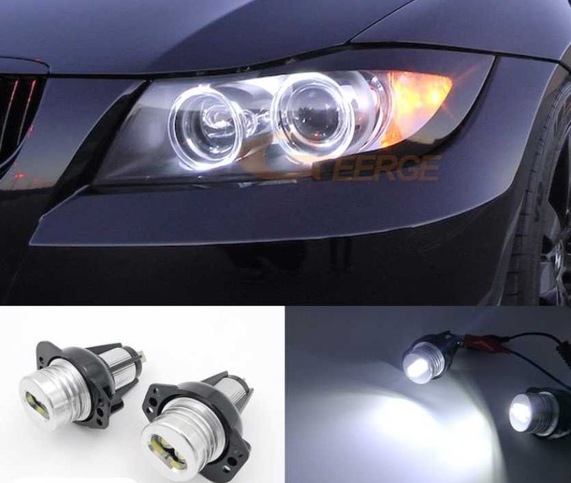 Бели LED Angel Eyes крушки за BMW  E90/91, E90/91 LCI Facelift