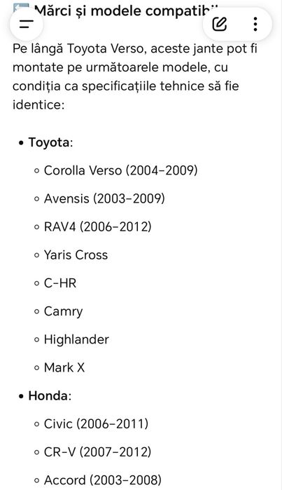 Jante 16 Zoll  5x114.3 Toyota, Honda Mazda Hyundai Mitsubishi Kia