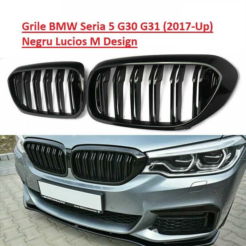 Grile Duble Centrale BMW Seria 5 G30 G31 (2017-Up) Negru Lucios