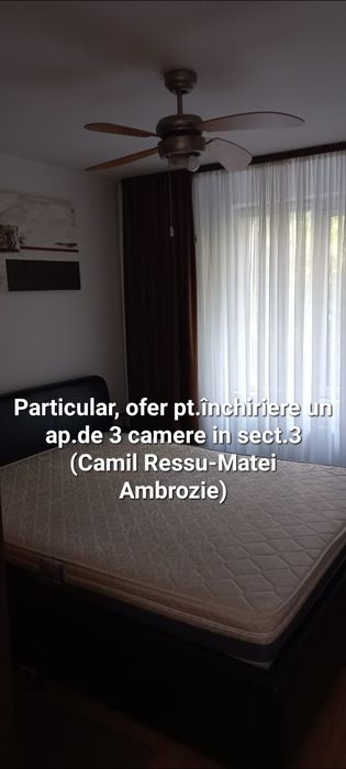 Particular, ofer pt. închiriere un ap.de 3 camere cu centrală.