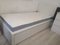 Pat MALM ikea 90x200cm + somiera LONSET + saltea VESTEROY