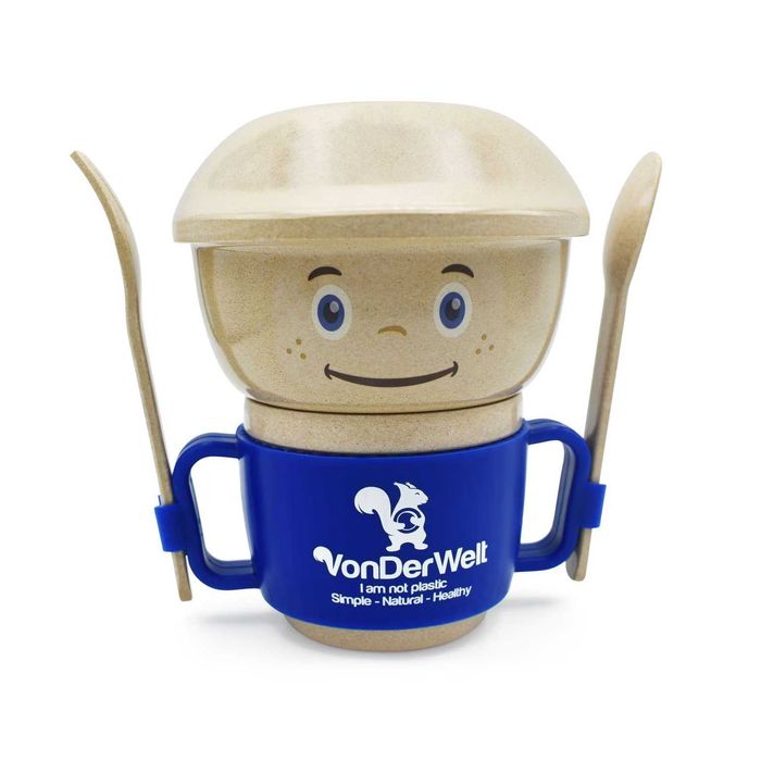 Set vesela hranire bebelusi si copii BIO din coaja de orez