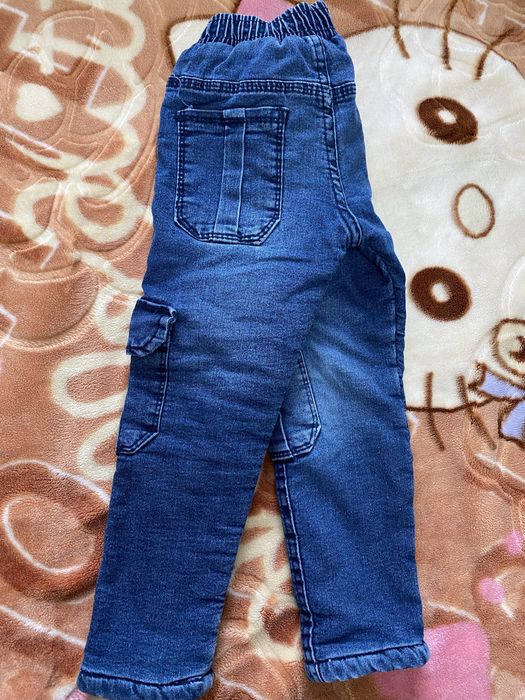 Детские теплые джинсы и рубашка