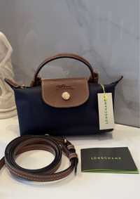 Longchamp mini в темно-синем цвете