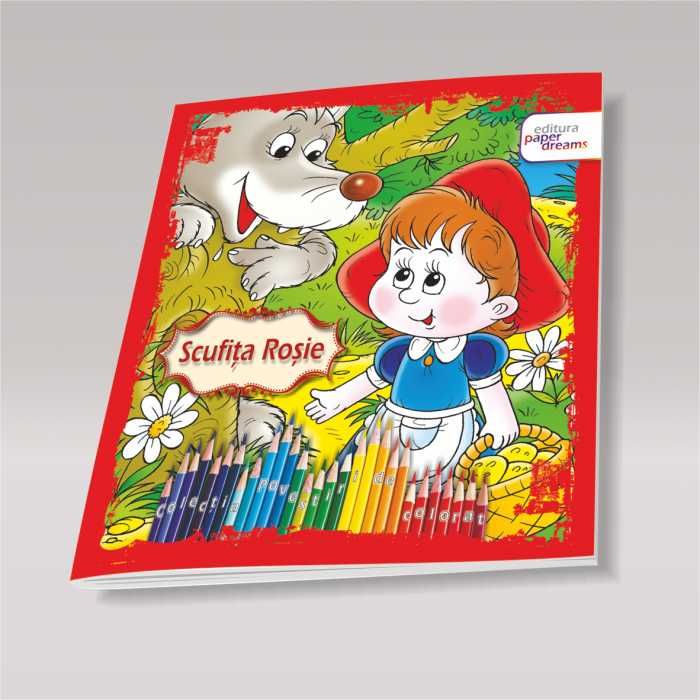 Pachet 12 carti de colorat si povesti + Set carioci 48 buc