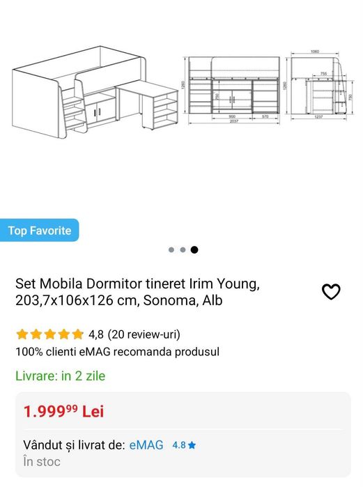 Vand Mobila camera copil,cumparata cu 10 luni in urma.
