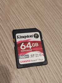Card de memorie Kingston 64GB Canvas React Plus