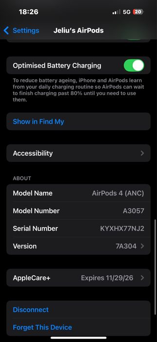 Слушалки AirPods 4 ANC