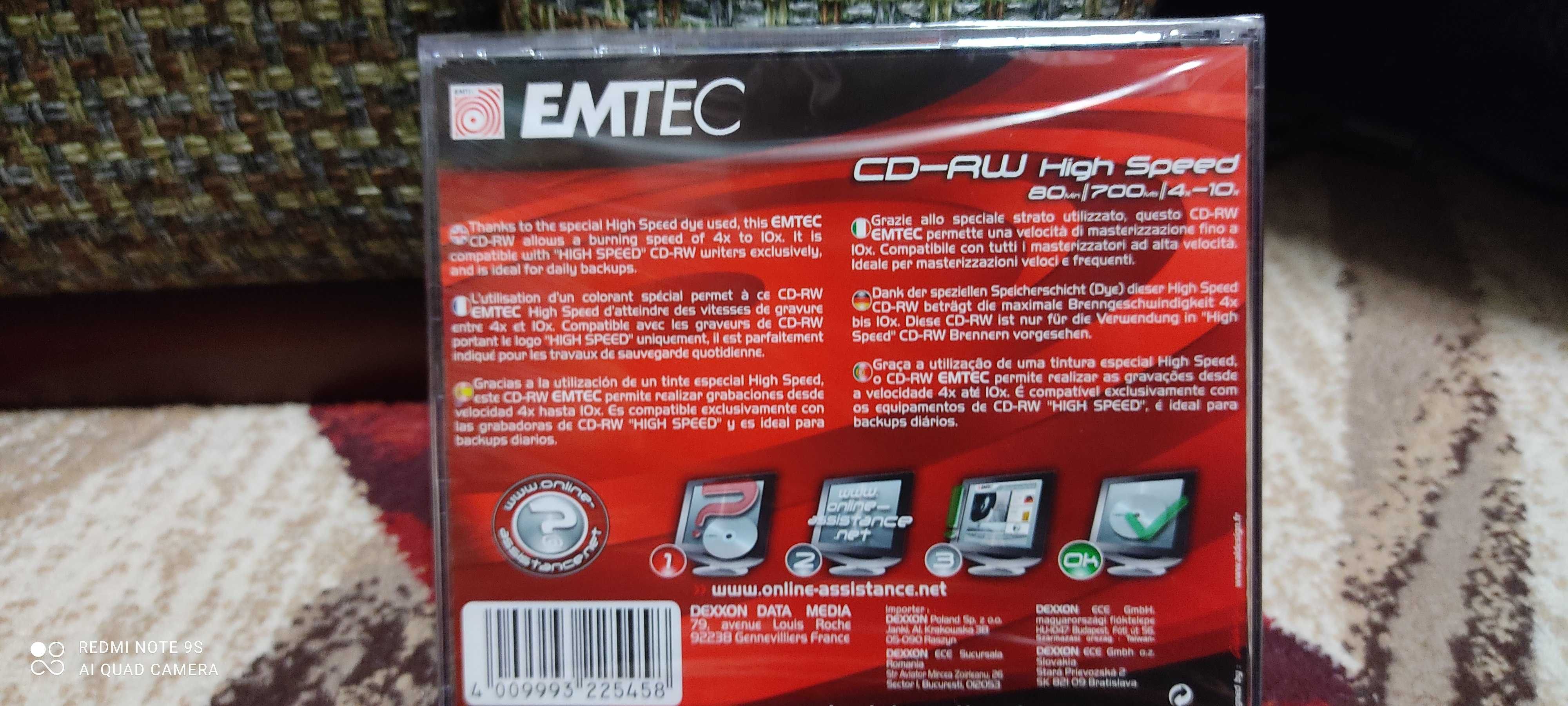 диски CD-RW EMTEC для многоразовой записи на 1 диск