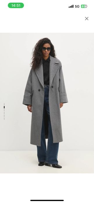 Палто на черни и бели раета Answear Lab