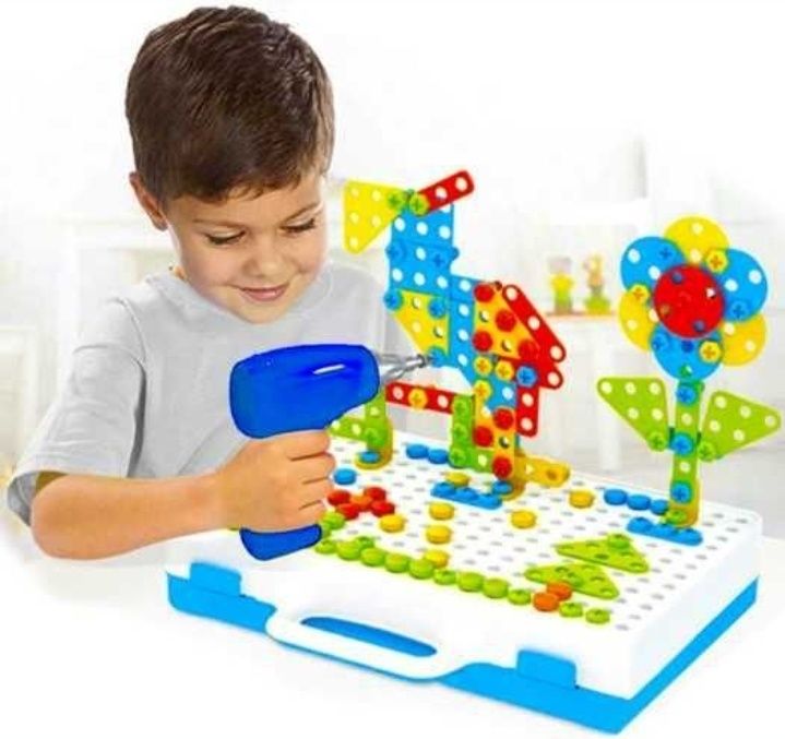 Детски 3D/Д конструктор мозайка с винтоверт