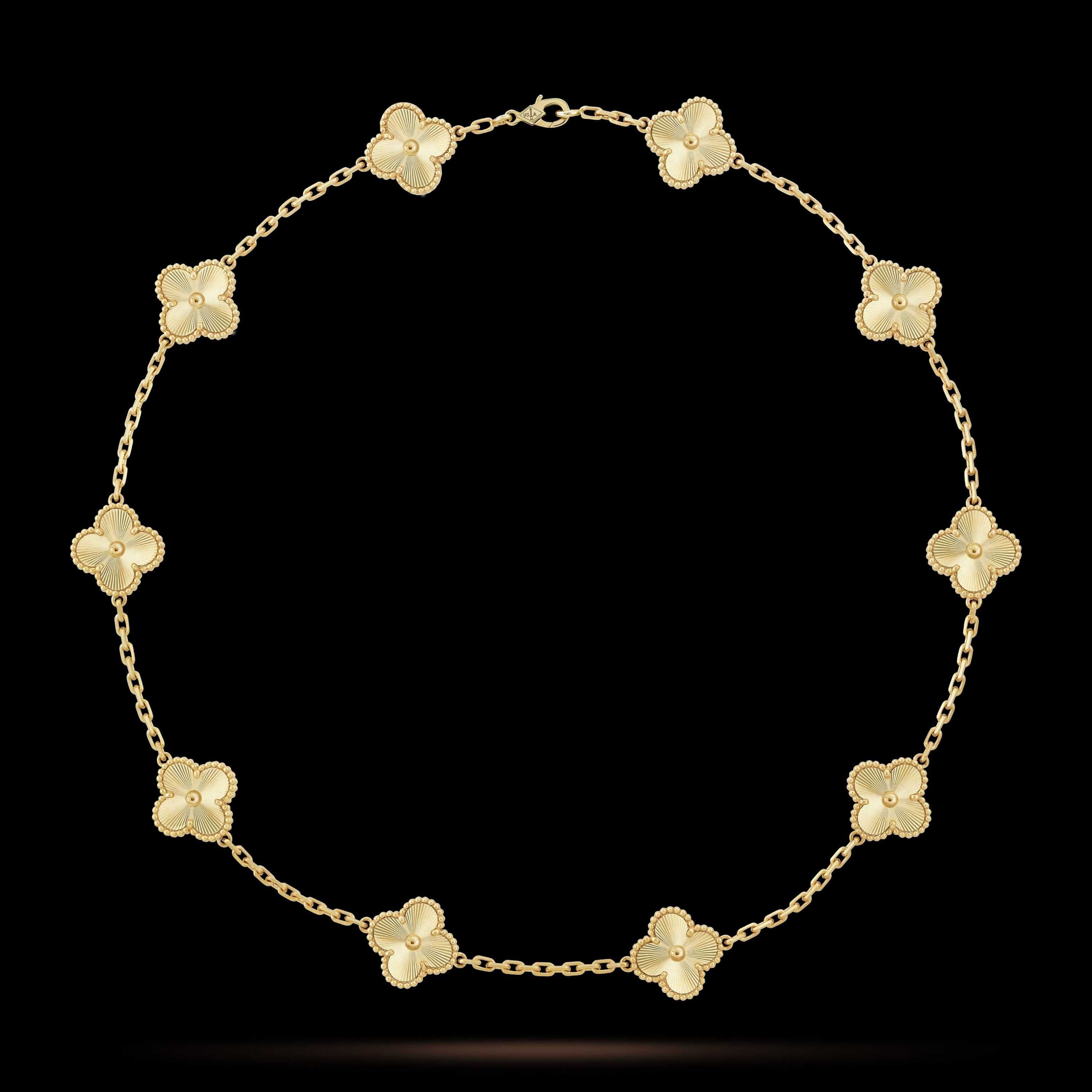 Van Cleef & Arpels VCA Gold Vintage Alhambra 10 Motifs Дамско Колие