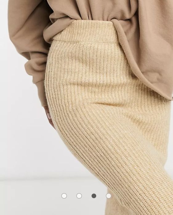 Fusta Asos Petite Midi tricotata, marime 32, camel