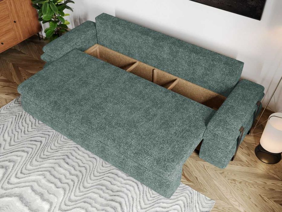 Canapea Extensibila Molly Plusata Turcoaz - Transport Gratuit