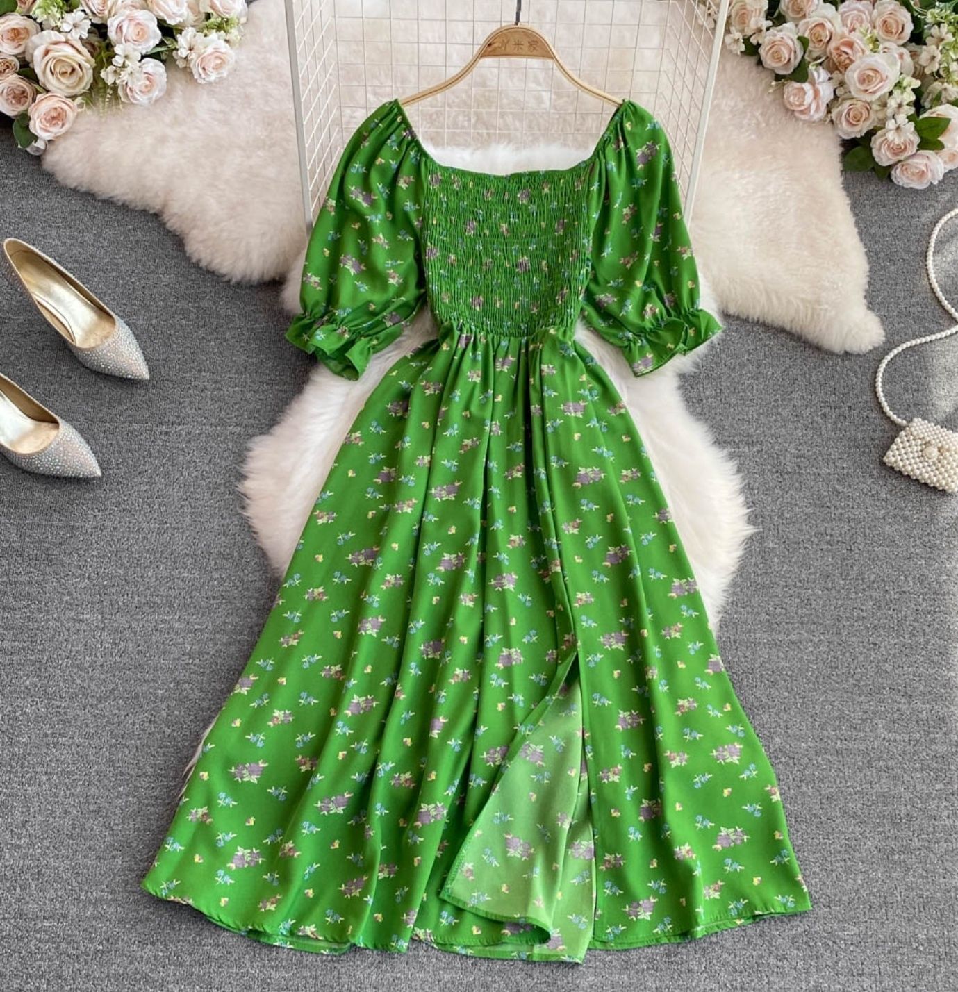 Rochie Onda verde, marca Anasofia, marime S/M