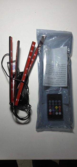 Kit LED iluminare ambientală auto 4 benzi LED, USB, universal, neon