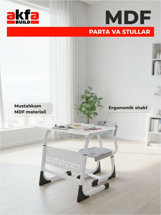 МДФ Одноместная парта + стул