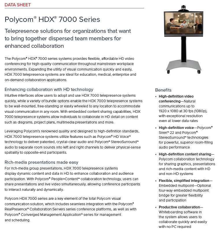 Sistem complet videoconferinta Polycom HDX7000