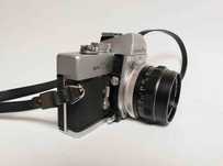 Minolta SRT 101 + obiectiv 50 mm, husa originala si neck strap