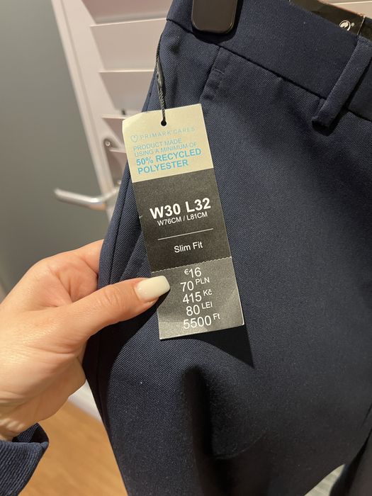 Pantaloni bleumarin albastru Primark costum barbat W30 L32