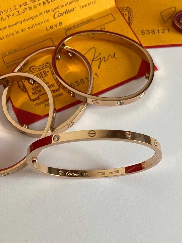 Brățară Cartier LOVE 17 Aur Roz 18K Slim cu diamante