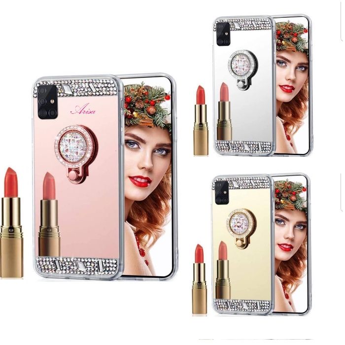 Husa oglinda cu pietricele + inel pt. Samsung Galaxy A03 , A04s , A31