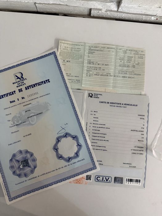 Kawasaki Z750-2008,stare originala,RAR+Verificare tehnica efectuate