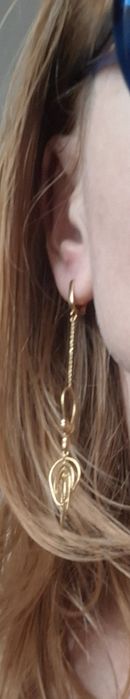 Cercei aur 14k lungi 8.5cm