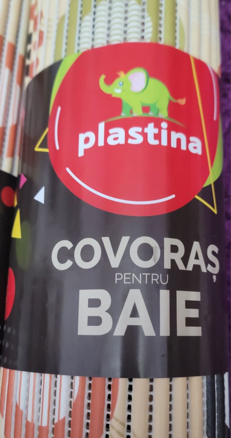 Covoras baie din PVC, 65 x 200 cm crem