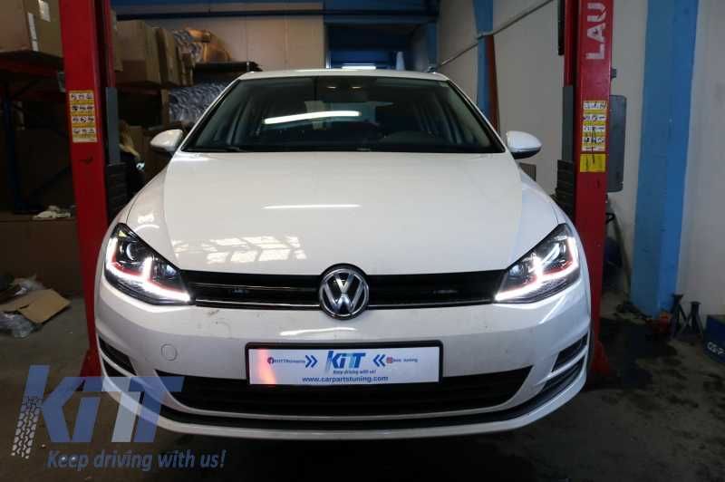 Promo Faruri LED VW Golf 7 (2012-2017) Rosu Semnalizare Dinamica