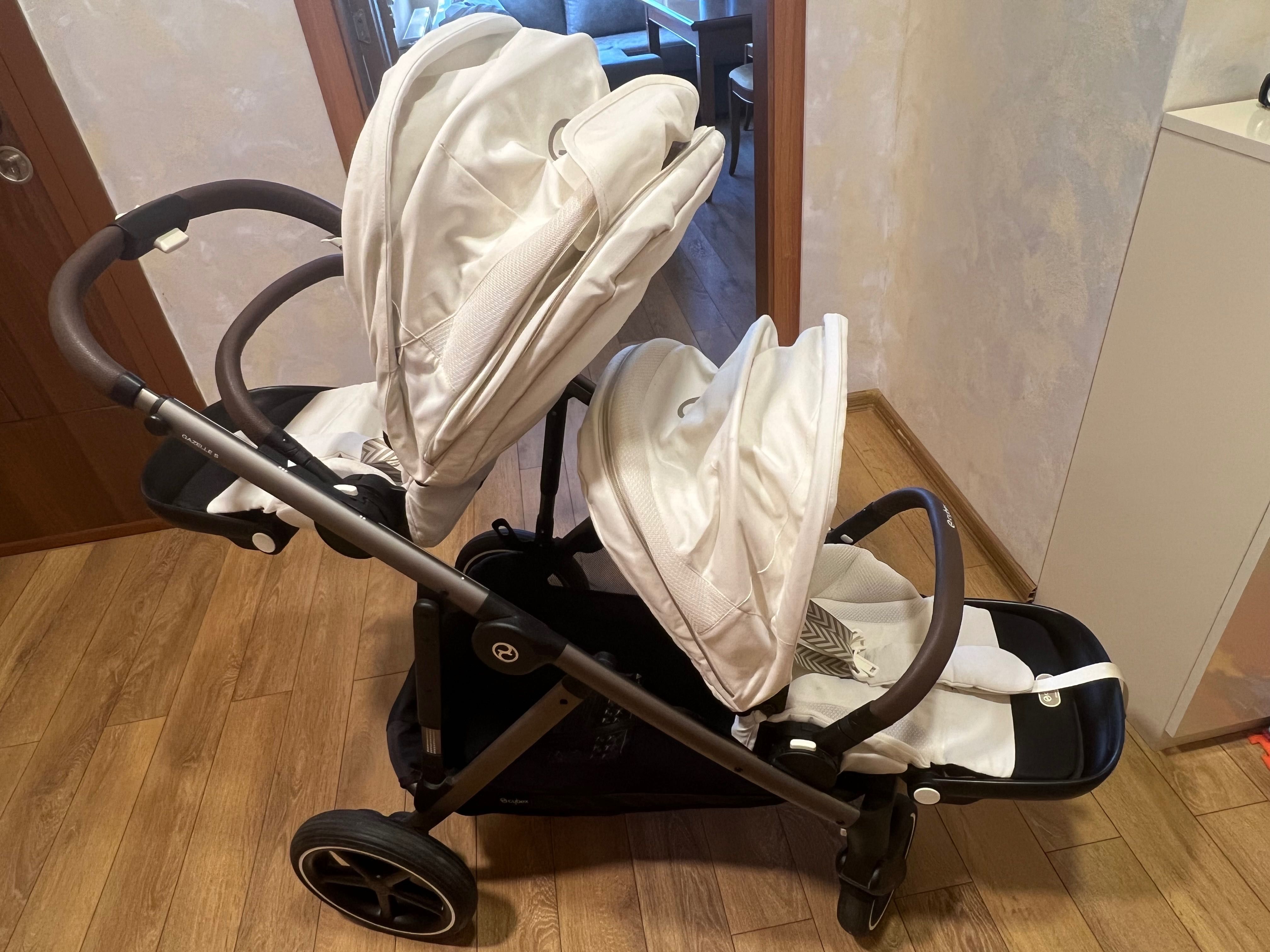 Количка за близнаци Cybex Gazelle S и кошчета за кола Aton S2 i-size