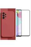 Samsung A13/A23/A15/A25/A16 Husa Silicon Alcantara +Sticla Full Cov 9D