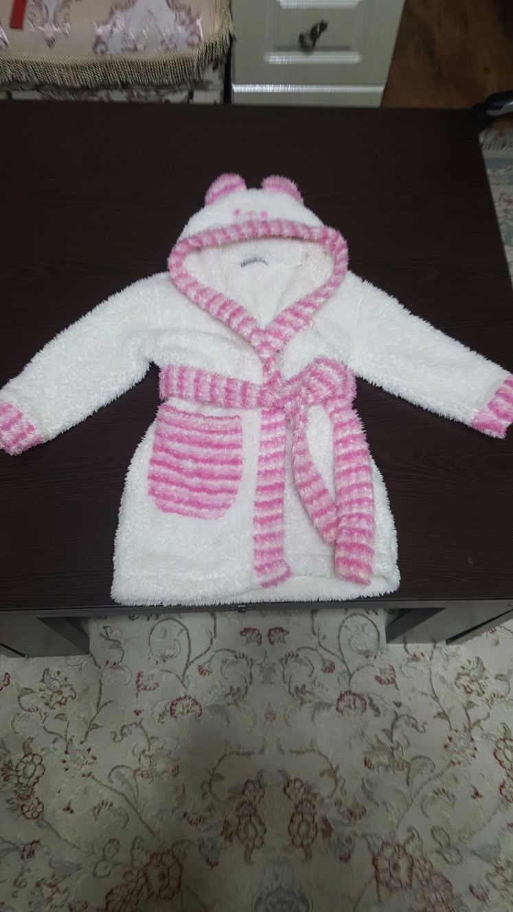 Детские вещи банный халат на 1-2года. Комплект Турция