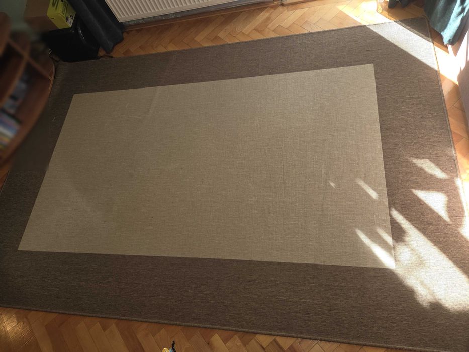 Covor 2x3m bej cu margini maro