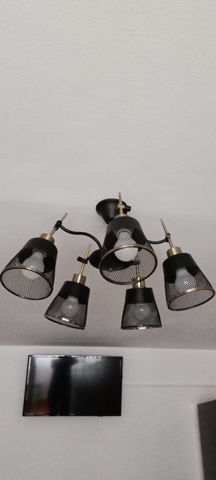Lustra 5 x E27, negru + bronz