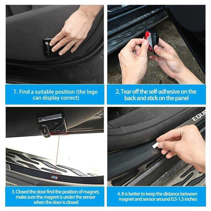 Lumini universale pentru ușă de mașină model aripi