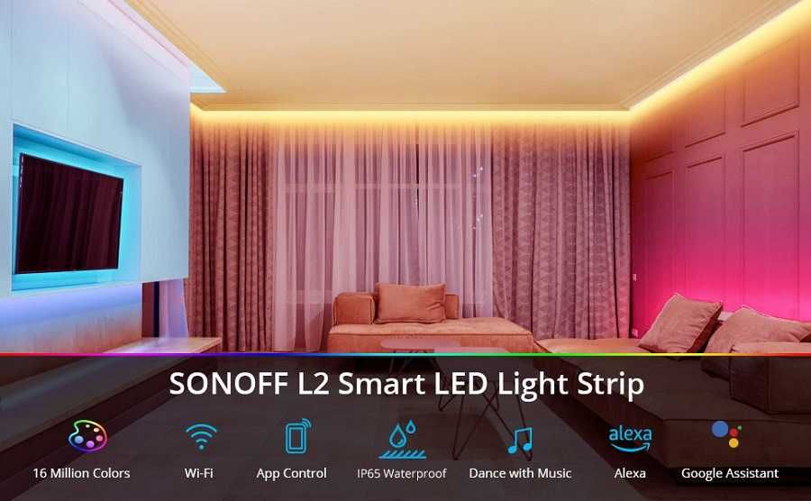 SONOFF L2 Lite - интелигентна LED светлинна лента 5м