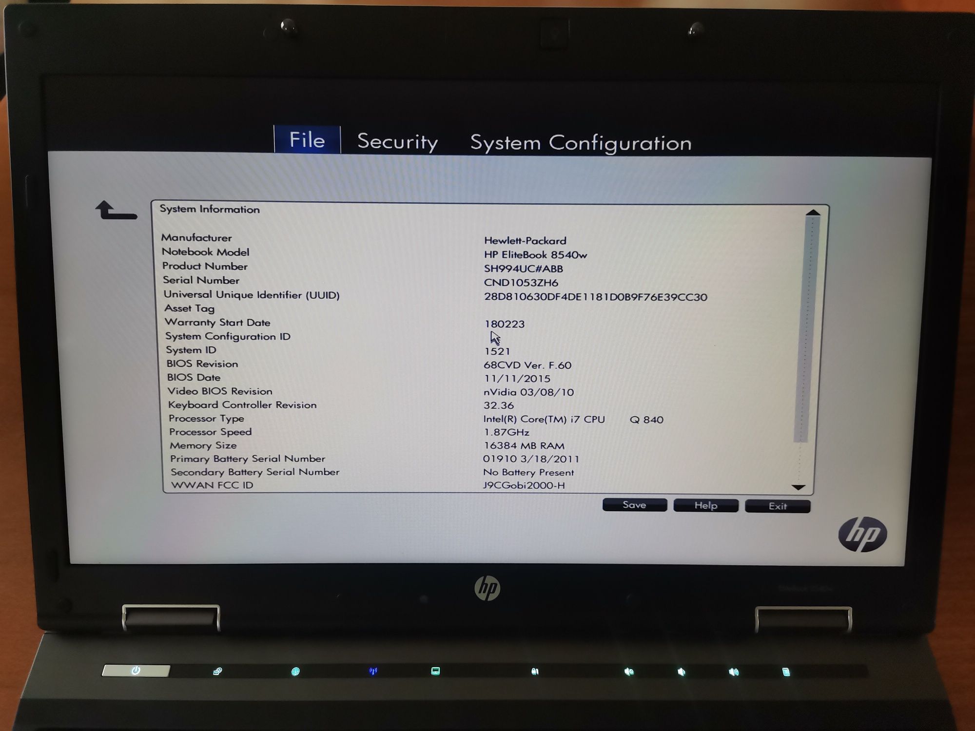 Лаптоп HP eliteBoik 8540w