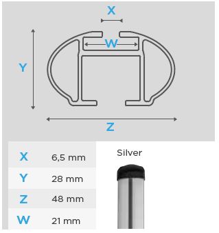 Напречни греди  за интегрирани покривни релси MODULA -135 см