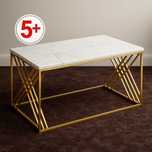 Журнальный стол 120x60x50 с MDF столешницей и золотым каркасом