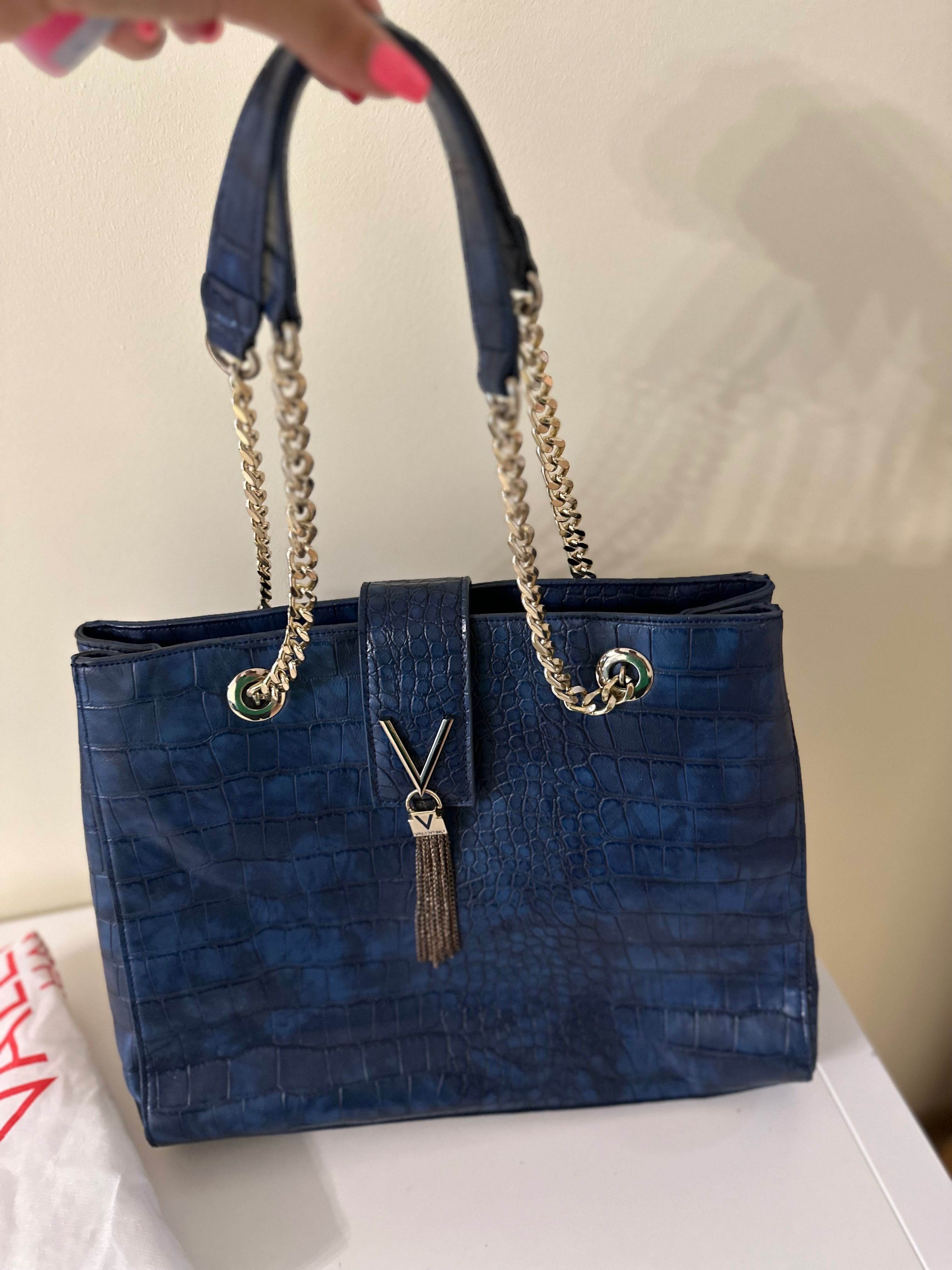 Синя чанта Mario Valentino