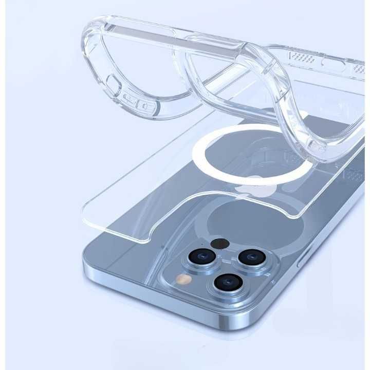 Husa gel MagSafe + Folie sticla ecran APPLE iPhone 14 Pro Max 14 Plus
