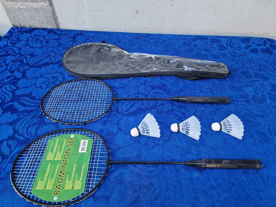 Set rachete badminton, 3 fluturasi,  20 x 66cm